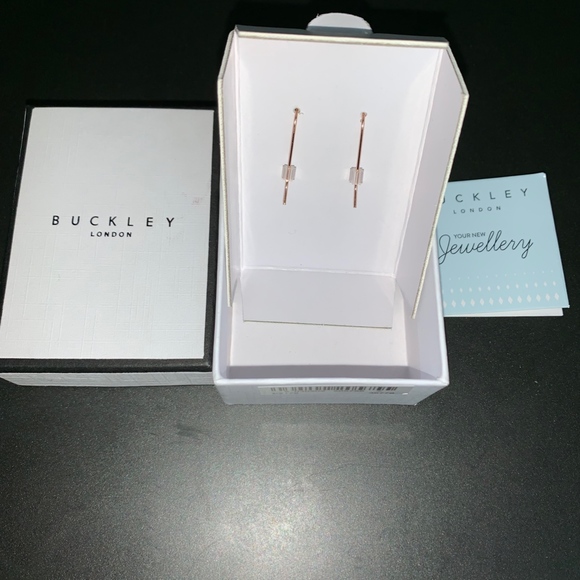 Buckley London - Edgware Pave Drop Earrings Rose - Picture 6 of 6